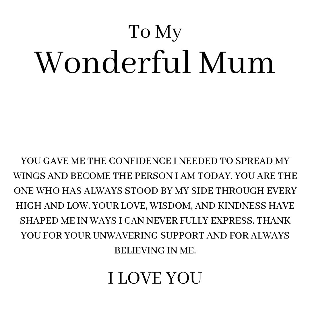 To My Wonderful Mum