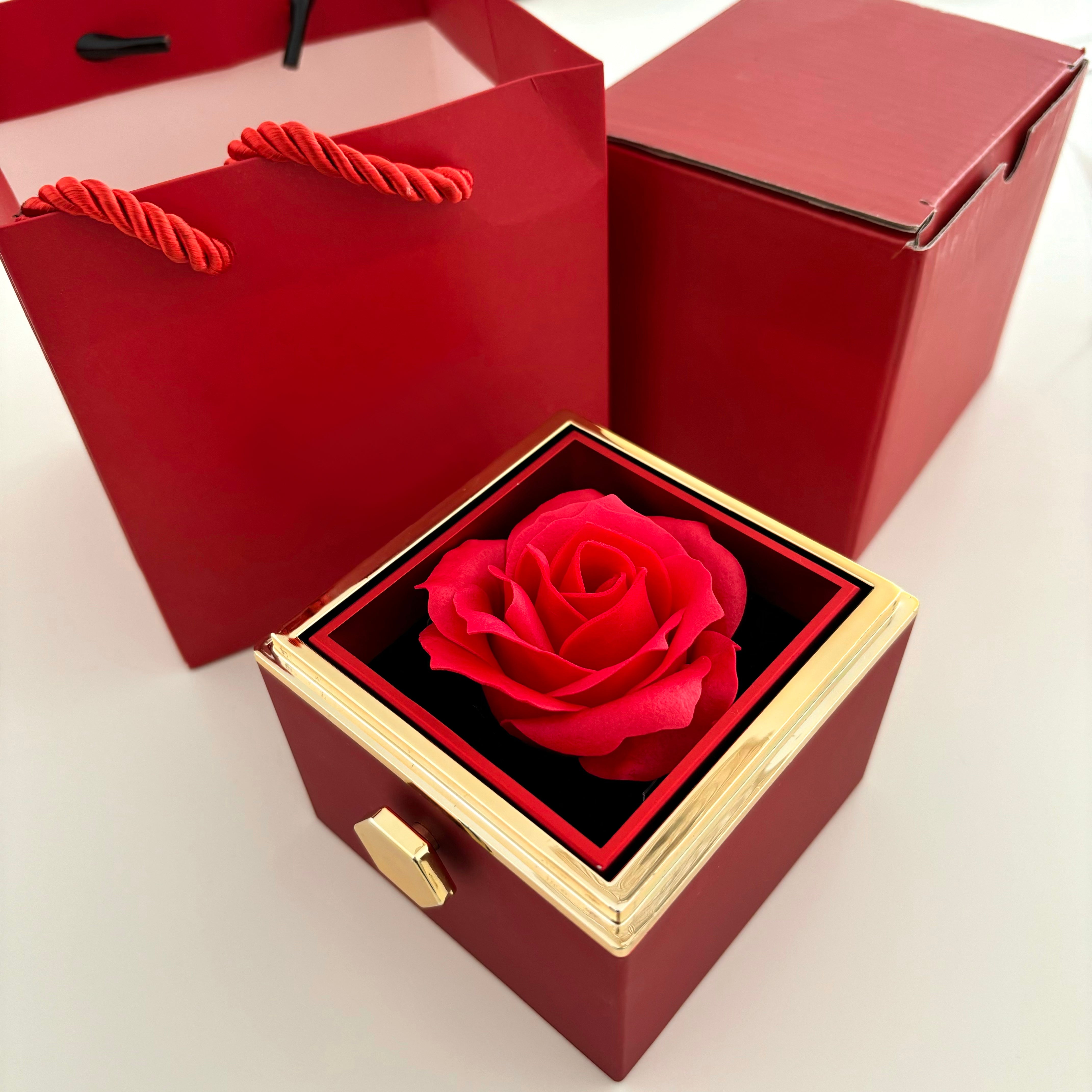 Coffret Rose Éternelle - Avec Bague Initiale & Rose